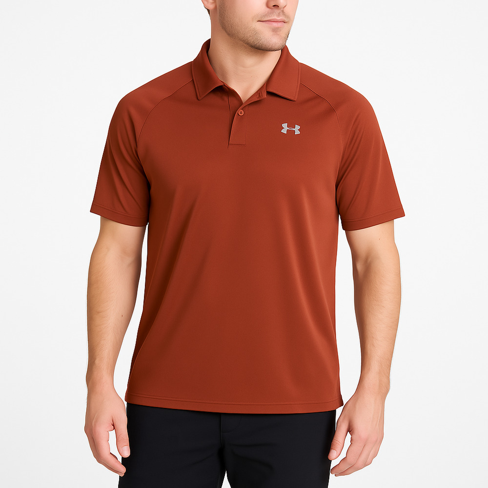 Under Armour Mens XL Polo Rust Copper‎ Tech Team Sportswear Athletic Golf